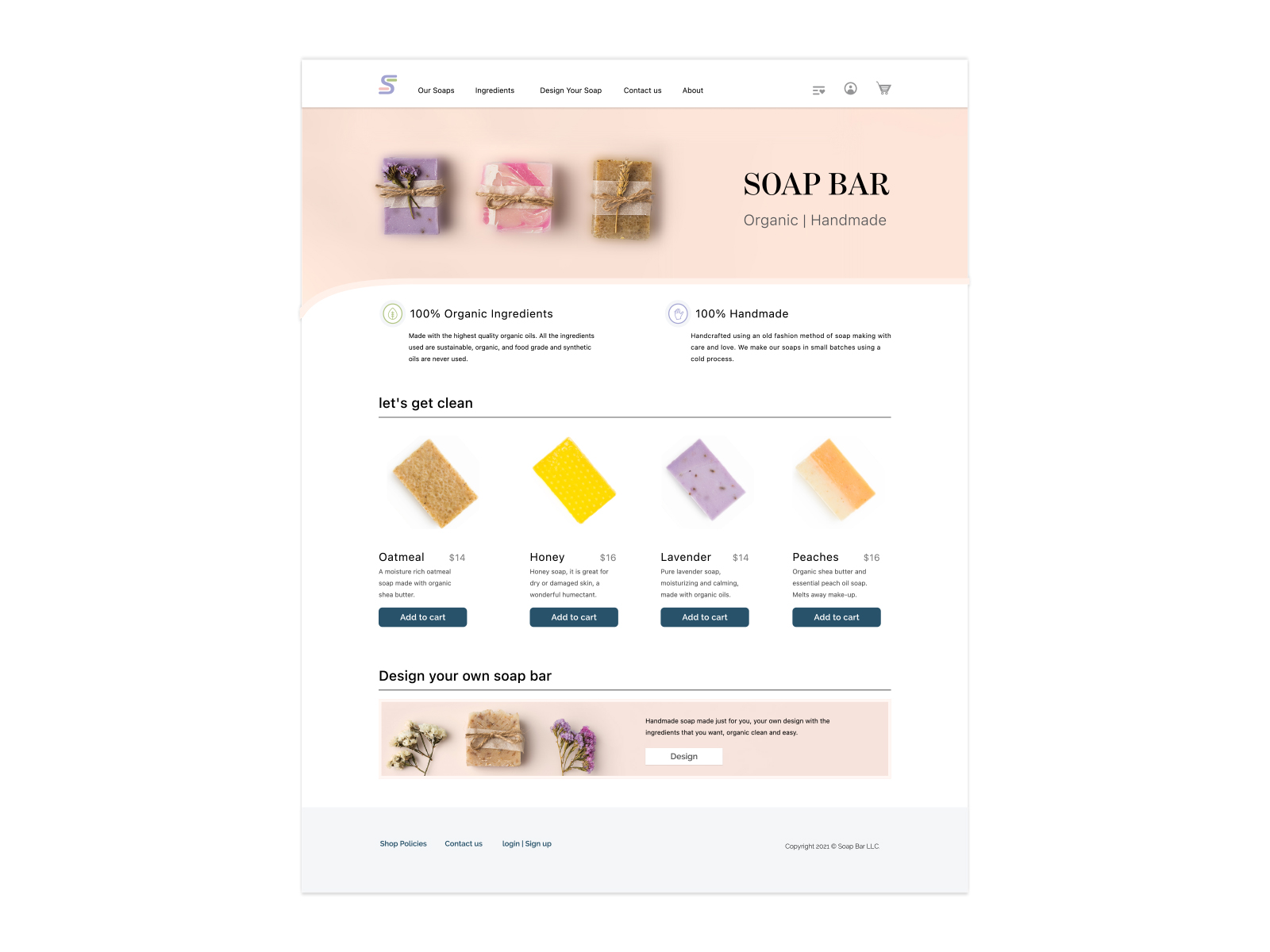 Soap Bar Landing Page Desktop