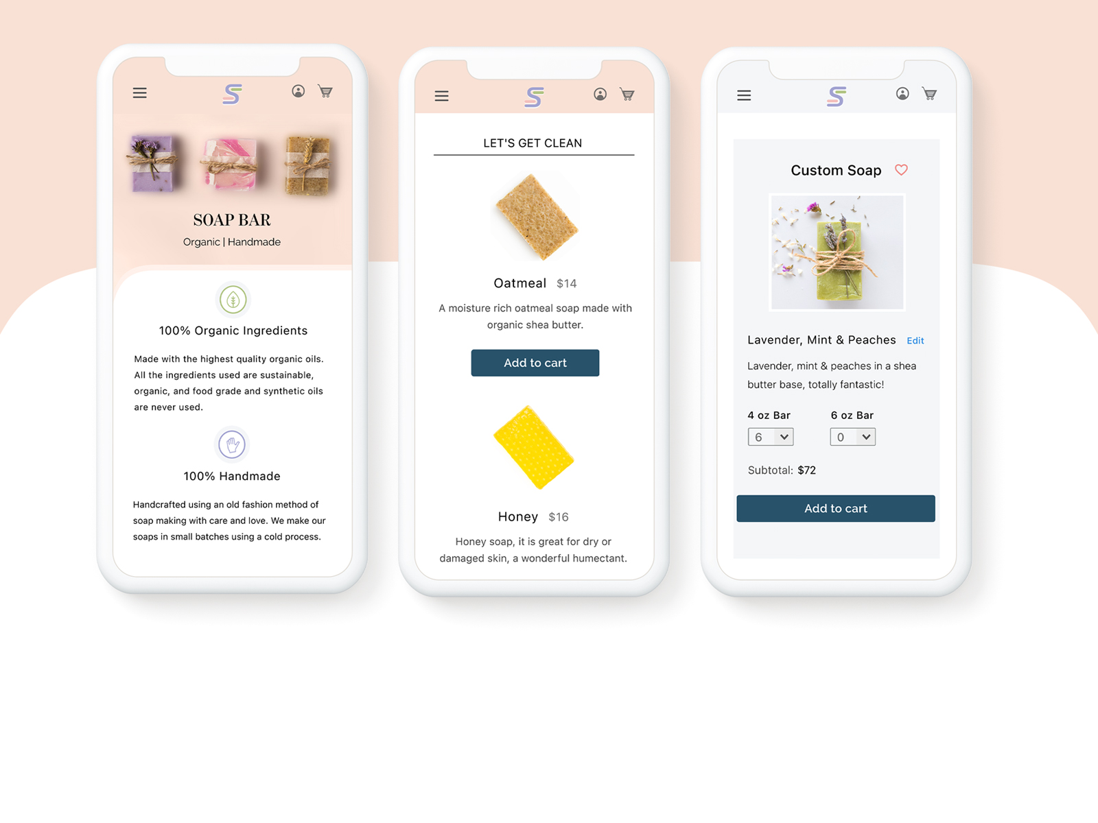 Soap Bar Landing Page Mobile