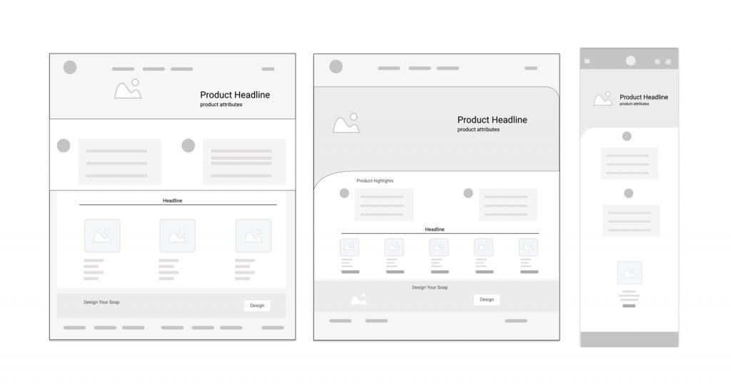 Soap Bar Wireframes